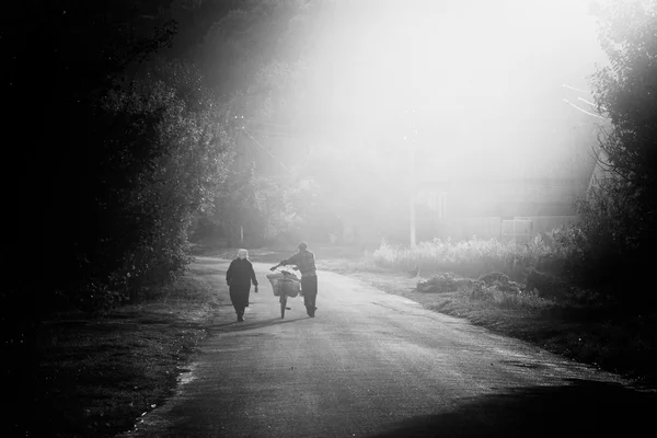 Bisiklet ile yaşlı insanlar — Stok fotoğraf