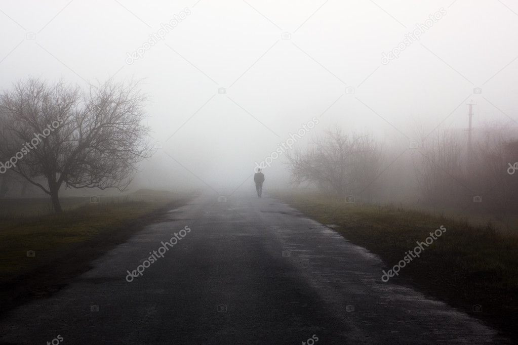 Wayfarer in fog