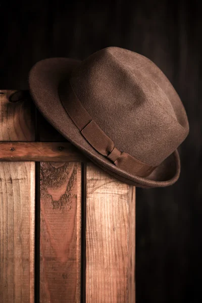 Clothing and fashion accessories on wooden table — Stock Photo, Image