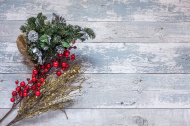 Noel süsler kompozisyon yukarıdan