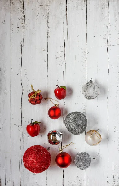 Christmas ornaments composition From above — Stock Photo, Image