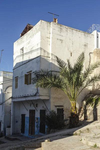 Details Van Arabische Architectuur Oude Medina Van Tanger Ramen Deuren — Stockfoto