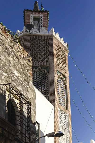 Detalhes Arquitetura Árabe Antiga Medina Tânger Marroco Janelas Portas Casas — Fotografia de Stock