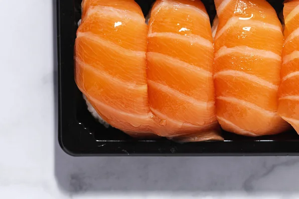 Concepto Comida Japonesa Sushi Surtido Llevar Box — Foto de Stock