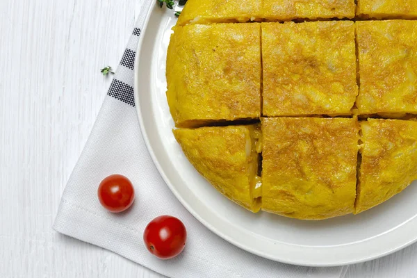 Homemade Spanish Omelette Potatoes Eggs Traditional Spanish Food — Stock Photo, Image