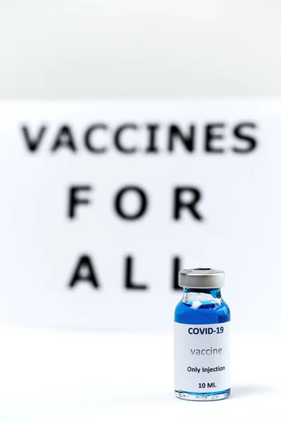 Covid 接种疫苗 并对这一大流行病提出建议 预防大流行病概念 — 图库照片