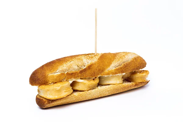 Sandwichs Aux Anneaux Calmar Avec Sauce Mayonnaise Citron Nourriture Typiquement — Photo