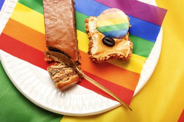 Lgbt Flag tatlı kekleriyle gurur kutlaması. Kavram