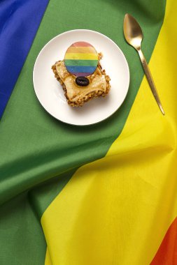 Lgbt Flag tatlı kekleriyle gurur kutlaması. Kavram