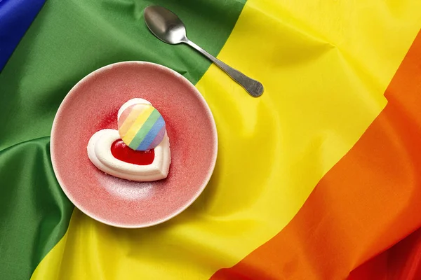 Pride Celebration Lgbt Flag Sweet Cakes Koncept — Stock fotografie