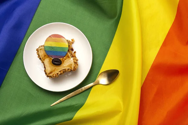 Pride Celebration Lgbt Flag Sweet Cakes Koncept — Stock fotografie