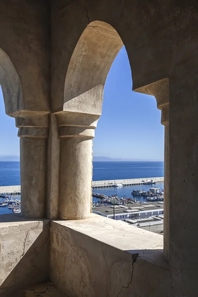 Arabische Architectuur Oude Medina Straten Deuren Ramen Details Tanger Marokko — Stockfoto