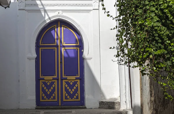 Arquitetura Árabe Velha Medina Ruas Portas Janelas Detalhes Tânger Marrocos — Fotografia de Stock