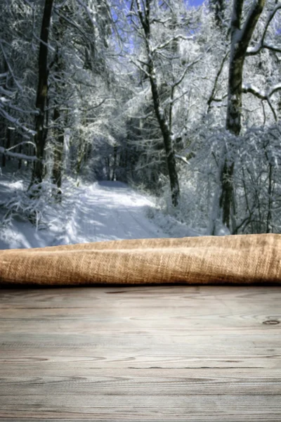 Table en bois avec fond — Photo