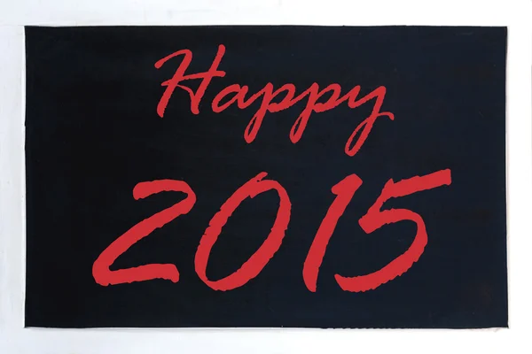 Pizarra publicidad feliz 2015 — Foto de Stock