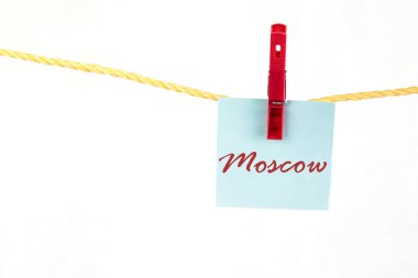Not word Moskova ile renkli kağıt