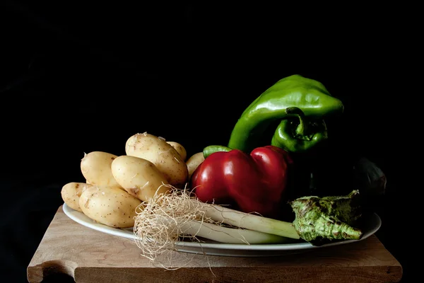Composition of vegetables on wooden table — Stock Photo, Image