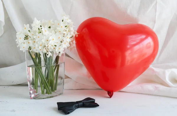 Hjärtan och blommor för alla hjärtans dag — Stockfoto