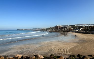 Tangier, Morocco, Afrika ile kumsal manzara