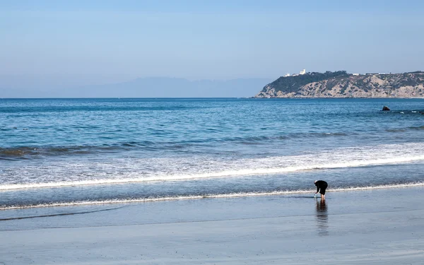 Lanskap dengan pantai berpasir Tangier, Maroko, Afrika — Stok Foto