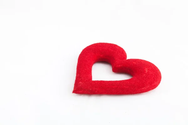 Valentinstag rotes Herz isoliert auf weißem Hintergrund — Stockfoto