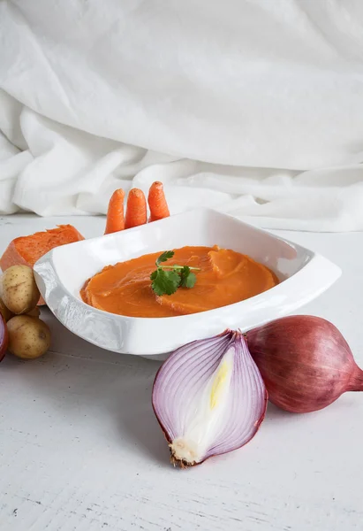 Soğan havuç ve kabak patates püresi