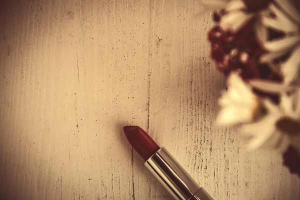 Makeup brush and cosmetics — Stock Photo, Image