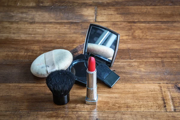 Pędzel do makijażu i kosmetyków — Zdjęcie stockowe