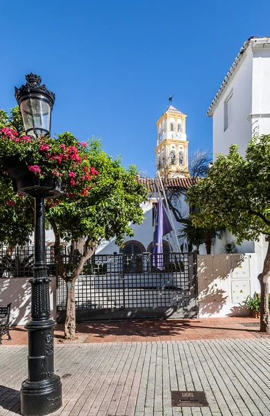 Dorpen van Andalusië met bloemen in de straten — Stockfoto