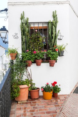 Andalucia köyleri çiçekli sokaklarda