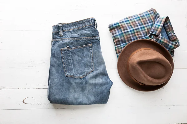 Conjunto de várias roupas e acessórios para homens — Fotografia de Stock