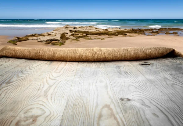 Mesa de madeira com fundo vazio e textura — Fotografia de Stock