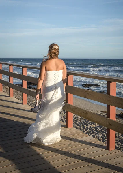 Bröllopsdag på havet — Stockfoto