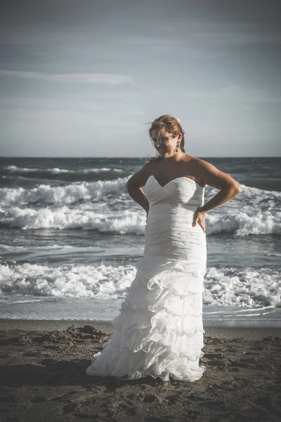 Dia do casamento no mar — Fotografia de Stock