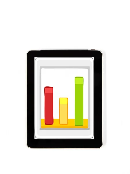 Kavram istatistikleri işaretleri tablet: işaretleri scre istatistik — Stok fotoğraf