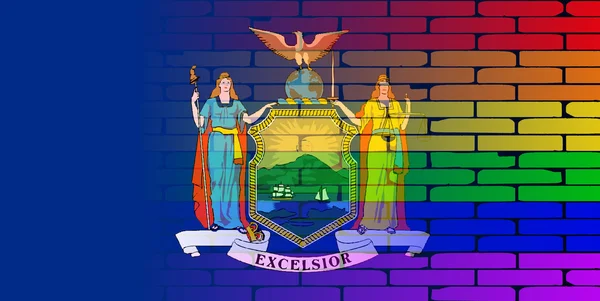 Ουράνιο τόξο τοίχο πολιτεία της Νέας Υόρκης — Διανυσματικό Αρχείο
