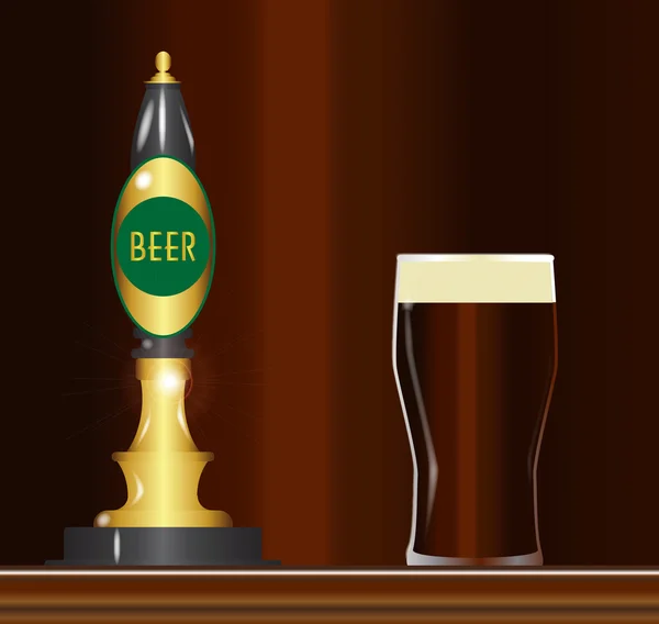 Cerveza en el bar — Vector de stock