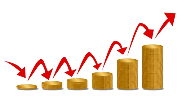 Augmentation des étapes de l'argent — Image vectorielle