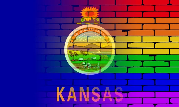 Rainbow Wall Kansas — Stock Vector