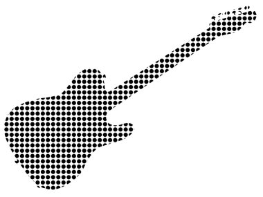 Siyah nokta Rock gitar siluet