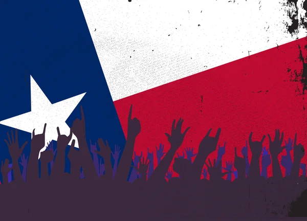 Bandeira do Estado do Texas com público — Vetor de Stock