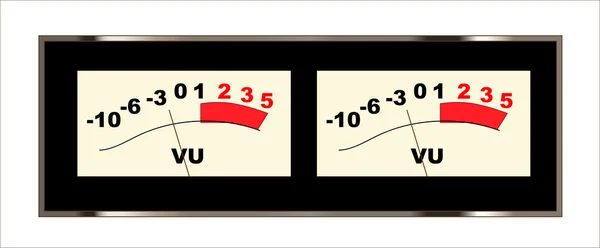 Compteurs VU stéréo — Image vectorielle