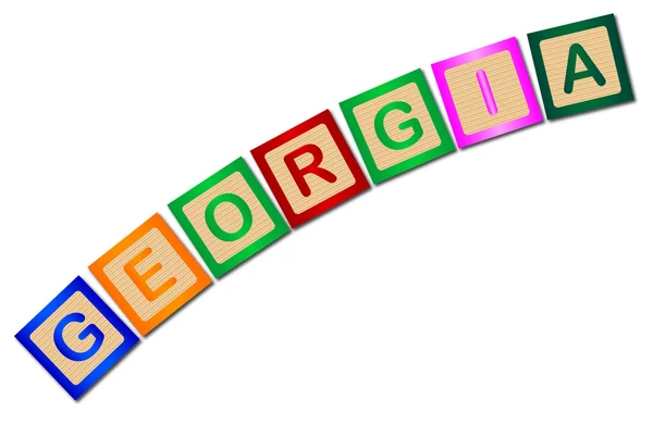 Georgia Letras en bloque de madera — Vector de stock