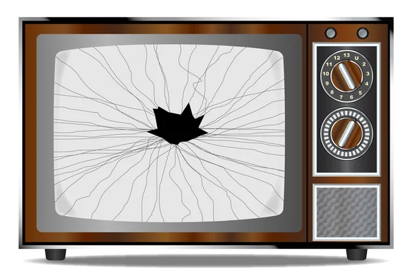 テレビを破損しています。 — ストックベクタ