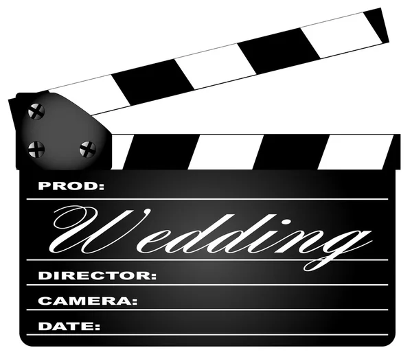 Wedding Movie Clapperboard — Stock Vector