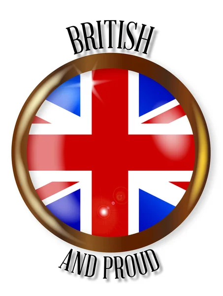 British Proud Flag Button — Stock Vector