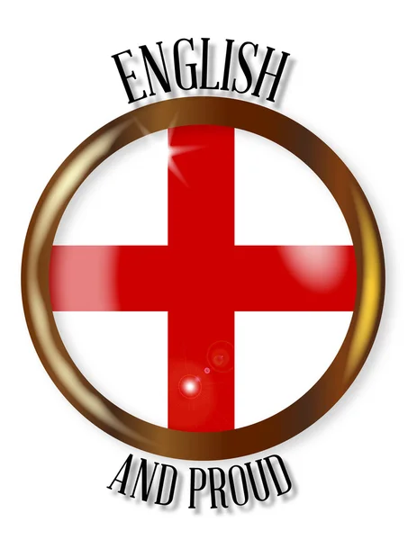 英語の誇りに思って旗ボタン — ストックベクタ