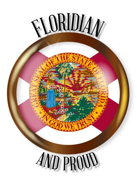 Florida trotse vlag knop — Stockvector