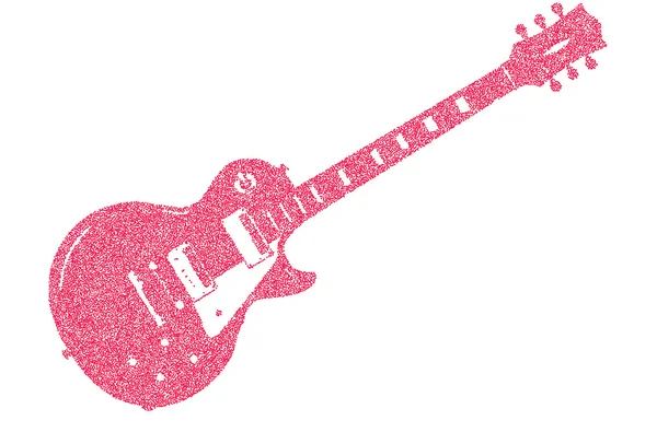 Guitare électrique à pois rouges — Image vectorielle