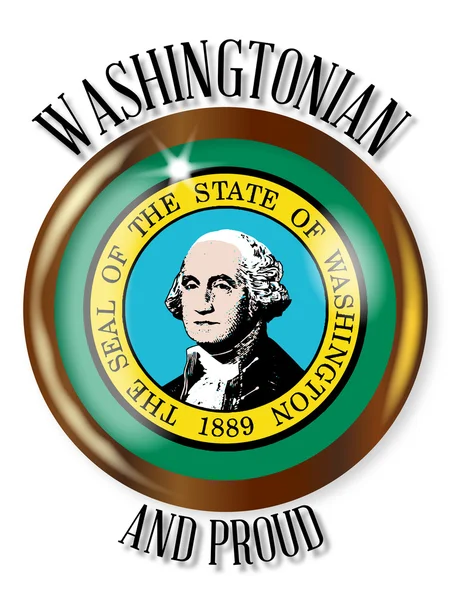 Washington gurur bayrak düğmesini — Stok Vektör